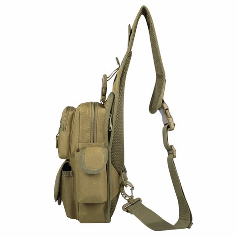 Tactical Sling Bag Pack with Pistol Holster, Military Shoulder Bag Satchel