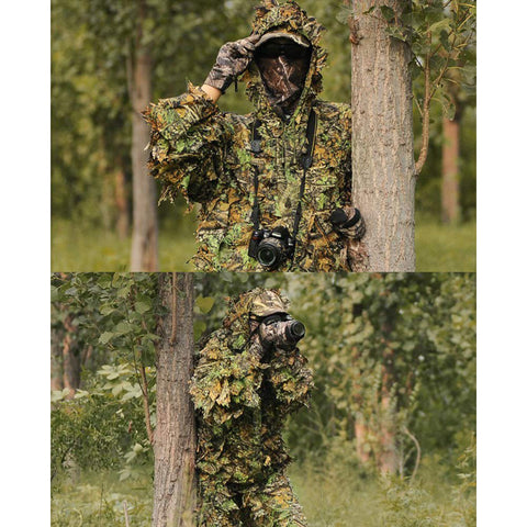 3D Leaf Hunting Jackets Pants Suit Camouflage Clothing Outdoor Stalking in Hunting Bird Watching