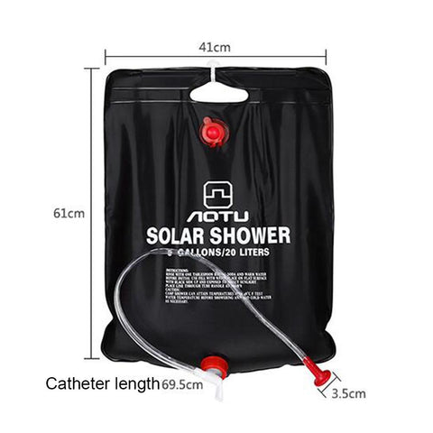 Outdoor Shower Bag 20 liter Water Bag Camping Travel Hiking Climbing Picnic Foldable Solar Energy Heated  Water Storage