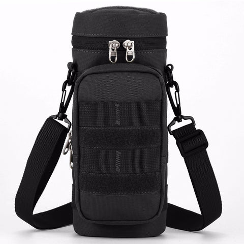 Tactical Molle Water Bottle Pouch H2O Hydration Carrier with Accessory Pouch Outdoor Military Shoulder Strap Bag